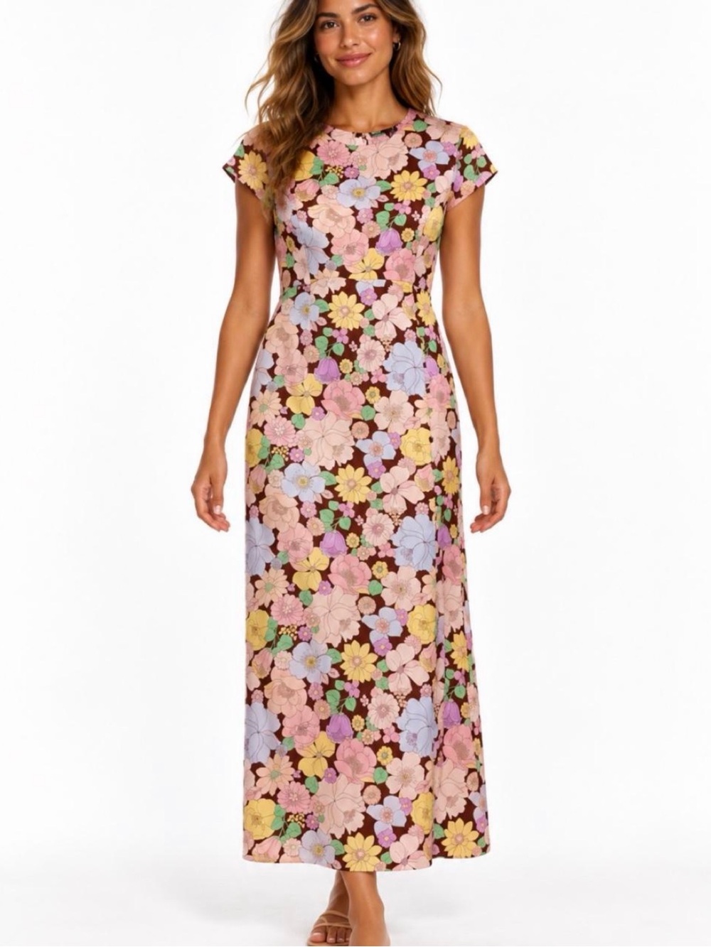 ASOS DESIGN Retro Floral Maxi Dress 🌸 US 8